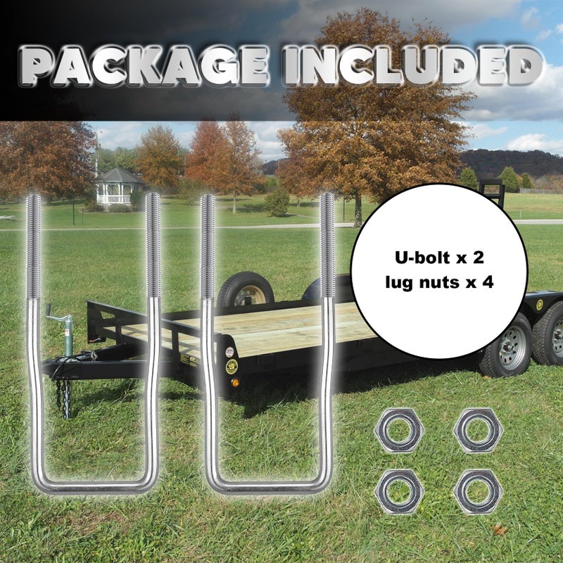 VONLX U-Bolt Spare Tire Carrier Holder Bracket for Trailer Side Mount 4 or 5 Lug Zinc Plated Fit for Ski Boat, Fishing Boat or Sailboat Trailer,2 pcs - Image 5
